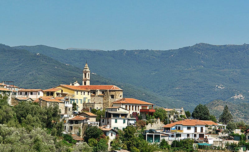 The panoramic view of Dolcedo in Liguria