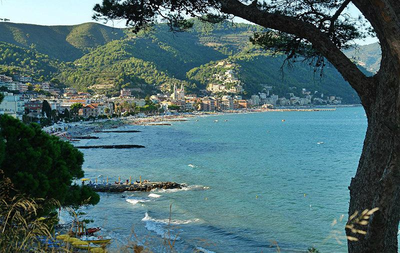 View of a beautiful city of Laigueglia in Liguria