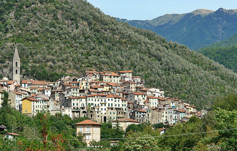 A beautiful view of a holiday resort Pigna in Liguria