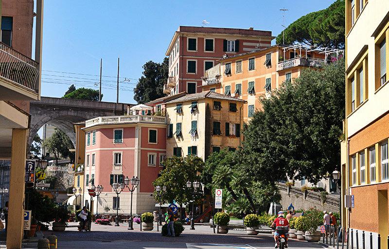 The lovely city center of Zoagli in Liguria