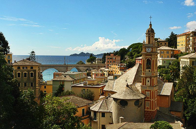 A beautiful view of the houses in Zoagli, Liguria