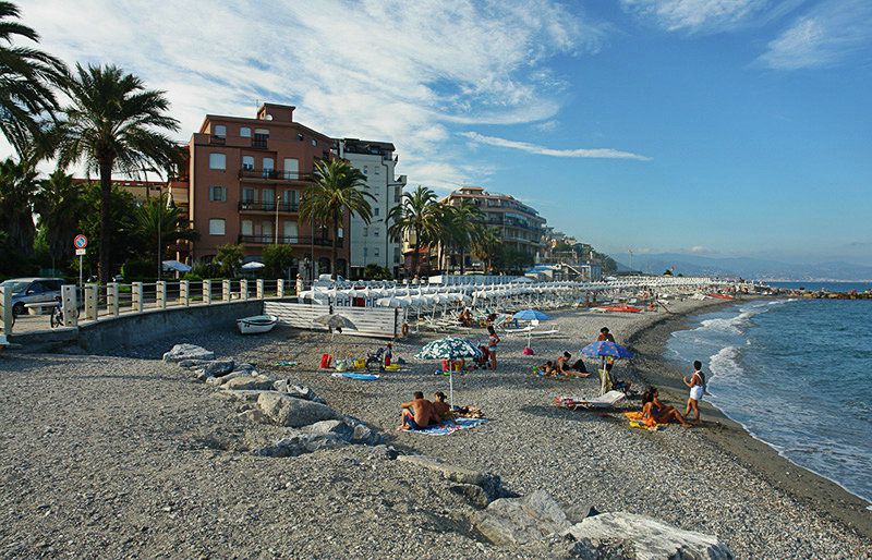 Beautiful view of Albenga and its beach