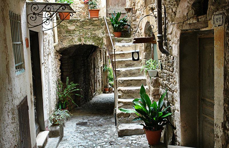 A romantic street in Apricale