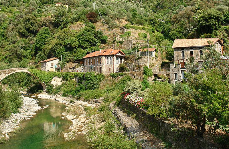 A river in Badalucco, Liguria