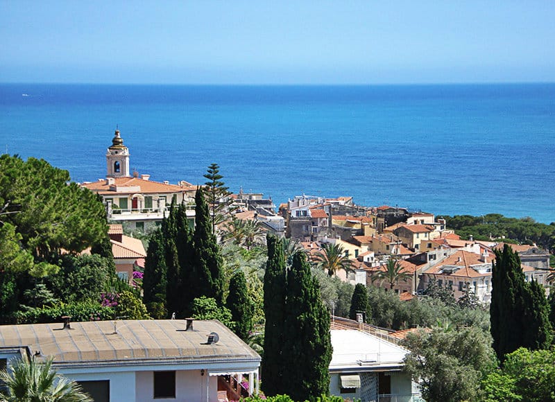 A beautiful view of the old town of Bordighera