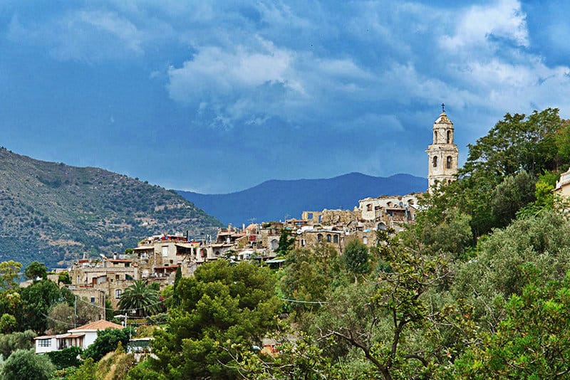 View of a beautiful holiday destination Bussana Vecchia