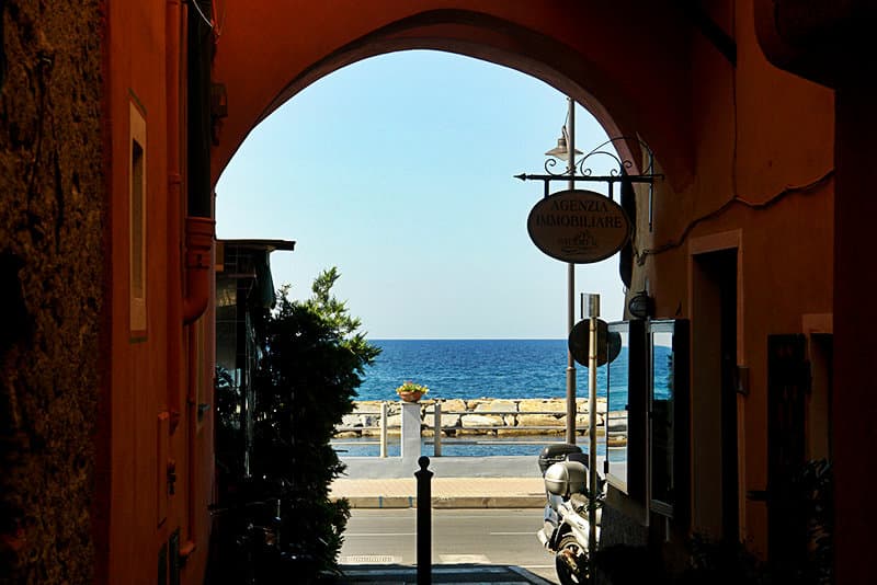 View of a street in Santo Stefano al Mare
