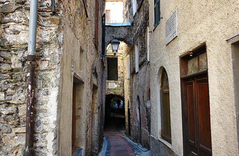 Medieval street in Triora, in Liguria
