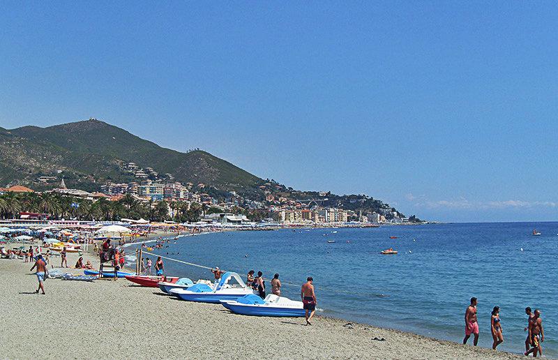 A wonderful view of a sandy beach in Varazze