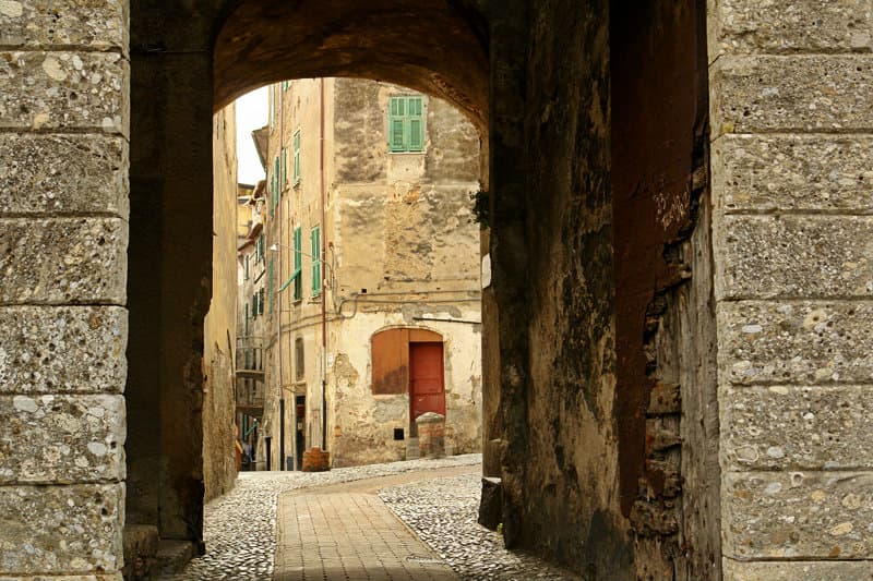 A medieval street in Ventimiglia