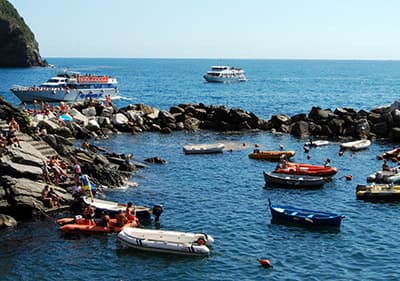 Boat in the sea in Liguria