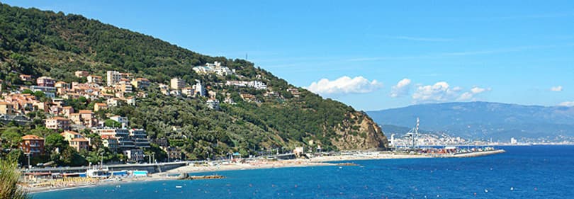 View to Bergeggi in Liguria, Italy