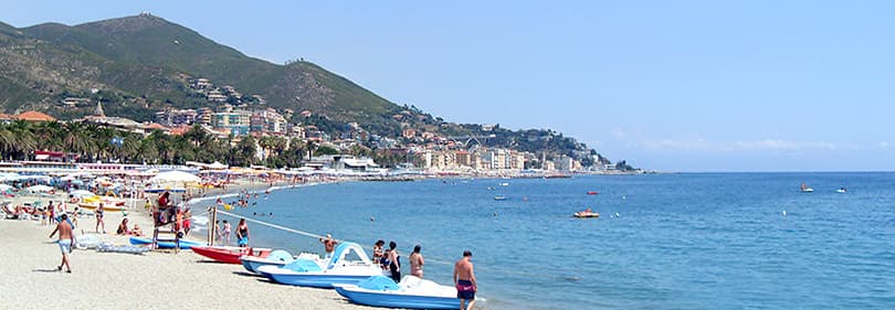Beach in Varazze, Liguria, Italy