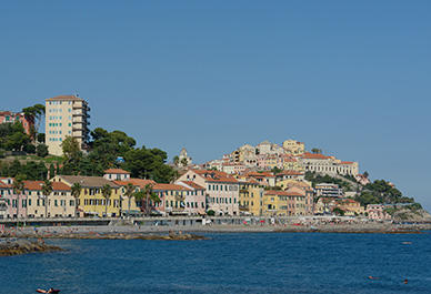 View of the historic center of Imperia city